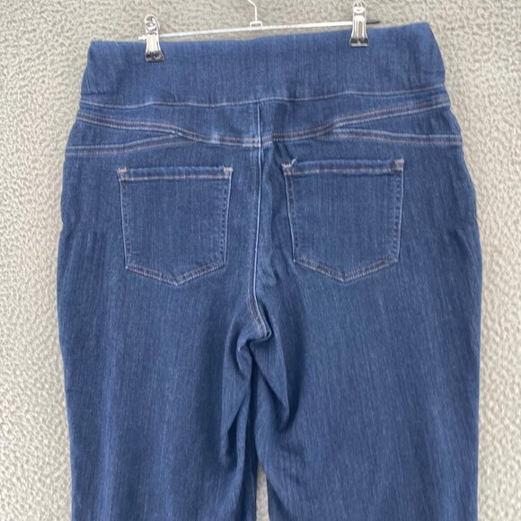 Chicos Jeans Womens 1 US 8 Blue Perfect Stretch Pull On Bootcut Dark Wash Denim* - Picture 4 of 14